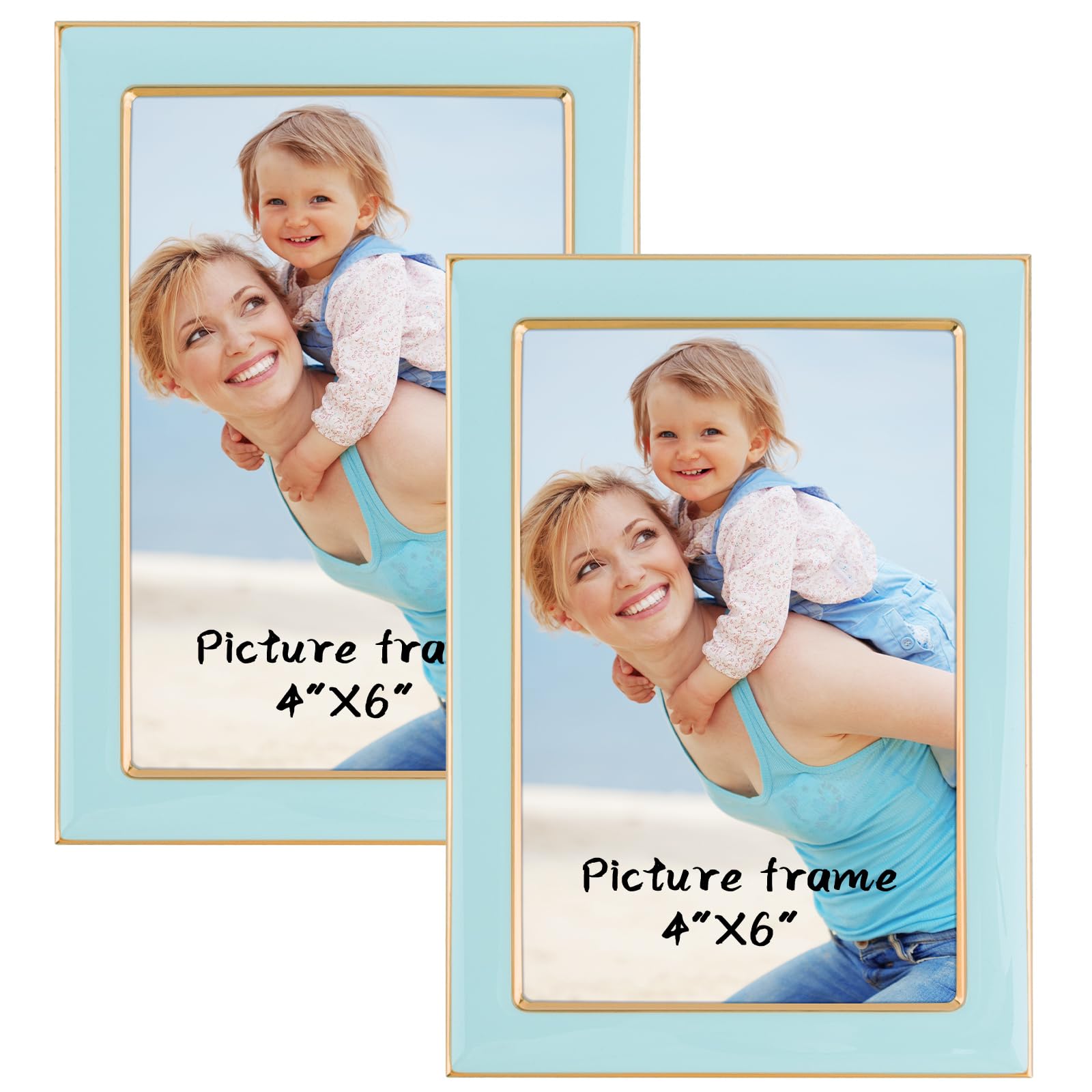 Amazon.com - 4x6 Light Blue Enamel Picture Frames - Metal Gold